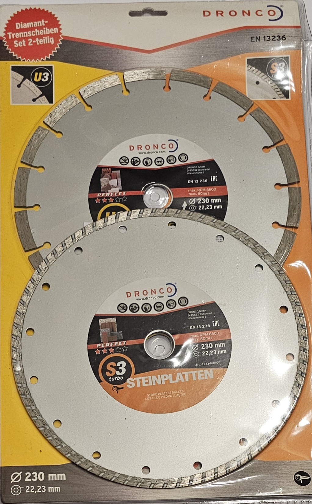 Trennscheiben Shop günstig Trennscheiben und Fächerscheiben kaufen - Dronco  Cuttingwheel 230 mm S3 Turbo & U3